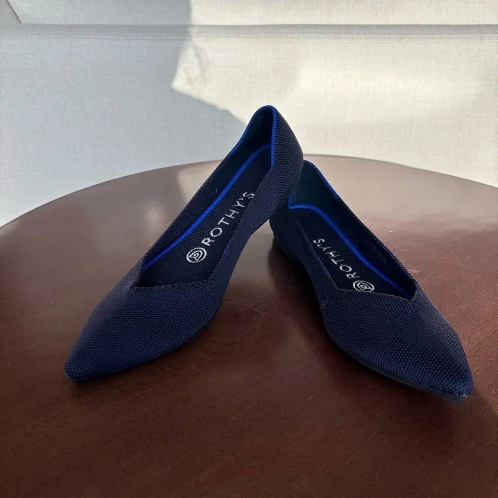 Rothy's Women’s The Point Maritime Navy‎ Slip On Flats Ballet, Size 7